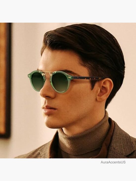 Retro Double Bridge Acetate Polarized Sunglasses UV 